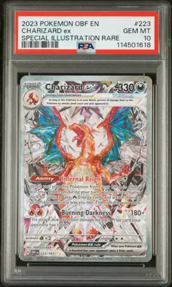 2023 POKEMON OBF EN-OBSIDIAN FLAMES #223 CHARIZARD EX PSA 10 - Image 1