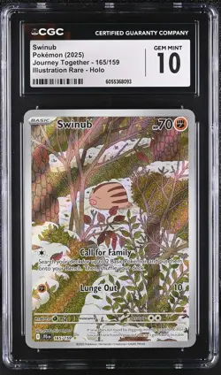 SWINUB Journey Together Illustration Rare #165 CGC 10 Pokemon [Nostalgium] - Image 1