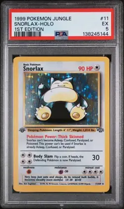 SNORLAX Jungle 1st Edition Holo Rare #11 PSA 5 Vintage Pokemon - Image 1