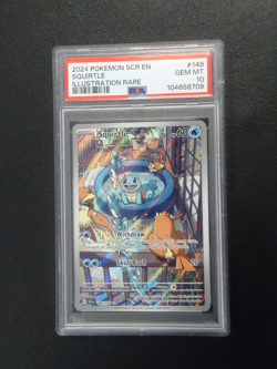 2024 POKEMON Squirtle 148/142 Stellar Crown Illustration Rare PSA GEM MINT 10 - Image 1