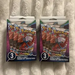 Pokemon Scarlet & Violet Paradox Rift Booster Hanger Box 3 Pack X2 - Image 1