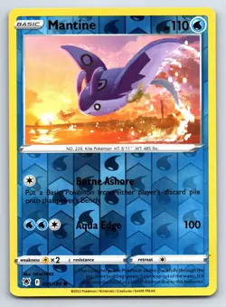 Pokemon Common Mantine SWSH10: Astral Radiance SWSH10 Reverse Holo 034/189 NM - Image 1