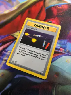 Item Finder 1999 Base Set 1st Edition Shadowless 74/102 Pokemon MP - Image 3