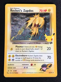 Pokemon Rocket's Zapdos 15/132 Holo 25th (NM) - Image 1