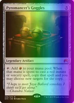 MTG Magic the Gathering Pyromancer's Goggles (236/308) Magic Origins LP FOIL - Image 1