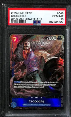 One Piece Crocodile Alternate Art OP09-046 PSA 10 - Image 1