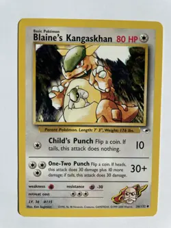 Pokemon Card 2000 Gym Heroes Set Blaine's Kangaskhan 36/132 NM-Mint - Image 1