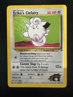 Erika's Clefairy Non Holo Rare 25/132 Gym Heroes Pokemon Card - Image 1