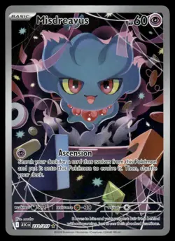 Pokemon Cards Misdreavus 233/217 Ascended Heroes Illustration Rare NM - Image 1