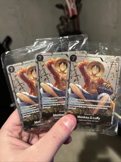 Bandai One Piece Monkey.D.Luffy Character Promo Card P-075 Sealed - 6 Card Lot - Image 2