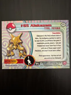 Alakazam 1999 Topps Pokemon TV Series 1 Black Label Card - Image 2