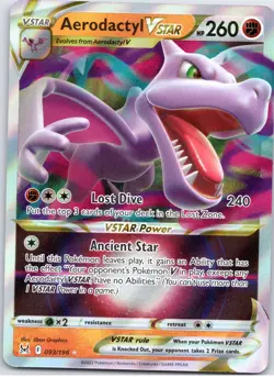 POKEMON TCG AERODACTYL VSTAR 093/196 LOR HOLO RARE VSTAR LOST ORIGIN POKEMON - Image 1