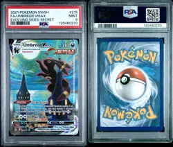 2021 POKEMON SWORD & SHIELD EVOLVING SKIES #215 FA/UMBREON VMAX SECRE PSA 9 - Image 3
