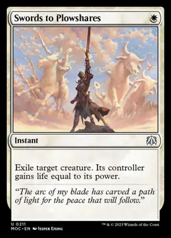 MTG Swords to Plowshares (211/542) March of the Machine Commander NM - Image 1