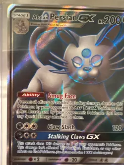 Pokemon Alolan Persian GX 219/236 Sun & Moon Cosmic Eclipse Full Art Near Mint - Image 2