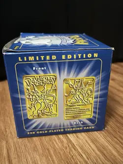 Vintage 1999 Burger King Mewtwo Pokemon 23K Gold Plated Card and Pokeball - Image 2