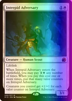 MTG Intrepid Adversary (25/553) Innistrad Midnight Hunt NM FOIL - Image 1
