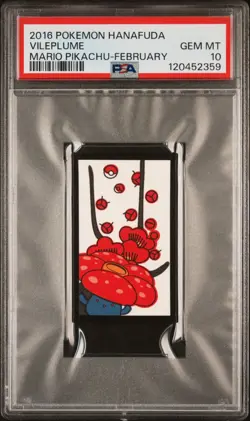 2016 POKEMON HANAFUDA MARIO PIKACHU FEBRUARY VILEPLUME PSA 10 - Image 1