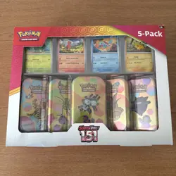 Pokemon TCG 151 Mini Tin Bundle Costco Exclusive – 5 Tins – Factory Sealed. - Image 1