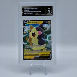 2020 Pokemon SWSH Champion's Path Black Star Promo #SWSH056 Morpeko V GMA 9 - Image 1