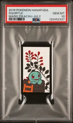 2016 POKEMON HANAFUDA MARIO PIKACHU JULY SQUIRTLE PSA 10 - Image 1