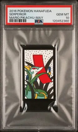 2016 POKEMON HANAFUDA MARIO PIKACHU MAY SERPERIOR PSA 10 - Image 1