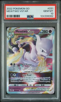 2022 Pokemon Go Mewtwo Vstar #031 PSA 10 - Image 1