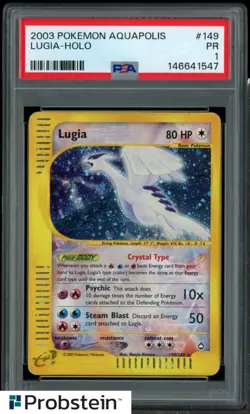 2003 Pokemon Aquapolis #149 Lugia Holo PSA 1 PR - Image 1