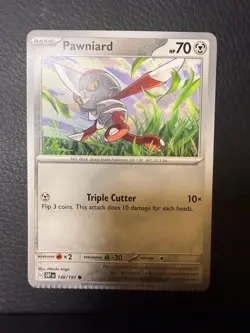 CRIMPED Pawniard Common Obsidian Flames 148/197 NM/M Pokemon - Image 1