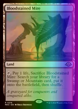 MTG Magic the Gathering Bloodstained Mire (216/703) Modern Horizons 3 NM FOIL - Image 1