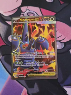 MEGA HERACROSS EX 108/094 ULTRA RARE PHANTASMAL FLAMES POKEMON HOLO NM/M - Image 1