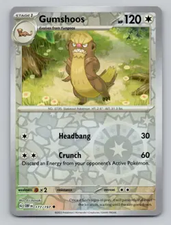 Reverse Holo Gumshoos 177/197 Uncommon Obsidian Flames Pokemon - Image 1