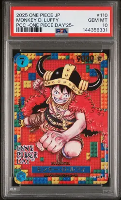 2025 ONE PIECE JPN PREM CARD COLL -ONE PIECE DAY'25- #110 MONKEY D. LUFFY PSA 10 - Image 1