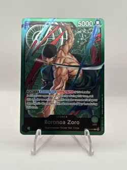 Bandai One Piece Card Game Roronoa Zoro Leader Foil OP12-020 5000 Power - Image 1