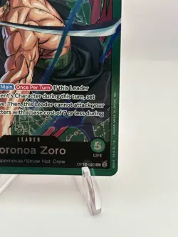 Bandai One Piece Card Game Roronoa Zoro Leader Foil OP12-020 5000 Power - Image 4