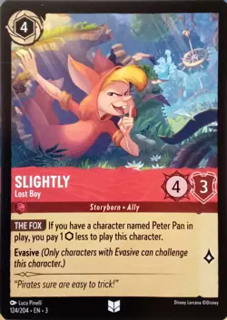 124/204 SLIGHTLY LOST BOY INTO THE INKLANDS UNCOMMON DISNEY LORCANA CARD - Image 1