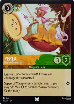 32/204 PERLA NIMBLE SEAMSTRESS EN7 UNCOMMON DISNEY LORCANA CARD - Image 1