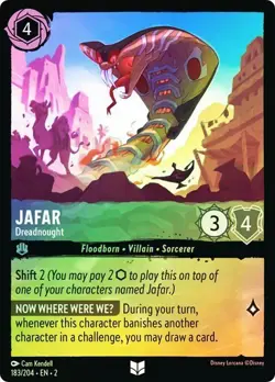 Disney Lorcana JAFAR Dreadnought 183/204 Cold Foil Holo Rise Of the Floodborn - Image 1