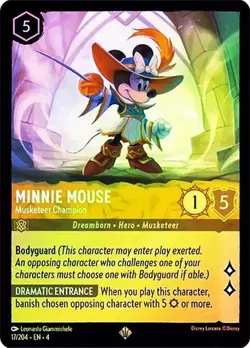 Disney Lorcana Minnie Mouse Musketeer Champion 17/204 Ursula's Return Cold Foil - Image 1