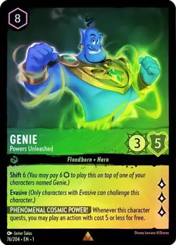 Disney Lorcana Genie Powers Unleashed 76/204 Cold Foil Holo The First Chapter - Image 1