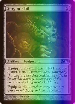 MTG Magic the Gathering Gorgon Flail (211/257) Magic 2010 LP FOIL - Image 1