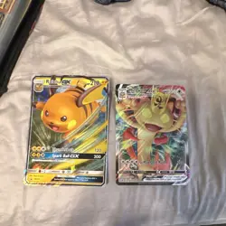 Pokemon Raichu GX & Meowth VMAX Foil Promo Full Art Card Lot - 2 Cards - Image 1