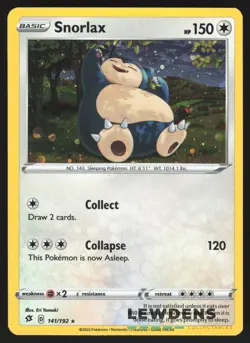 Snorlax - 141/192 - Cosmos Holo Promo - Rebel Clash - Pokemon Card SWIRL - Image 2