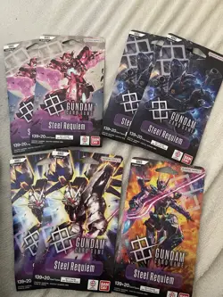 Gundam Card Game: Steel Requiem Sleeved English Booster Packs GD03- Set Of 7 - Image 1
