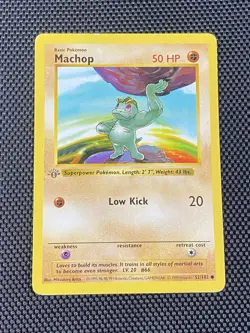 Pokemon Card - Machop 1st Edition Base Set Shadowless 52/102 - Image 1