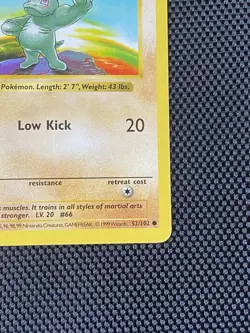 Pokemon Card - Machop 1st Edition Base Set Shadowless 52/102 - Image 4