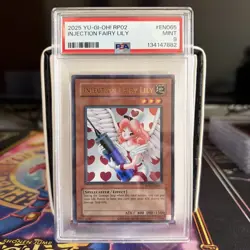 PSA 9 Unlimited Injection Fairy Lily 2025 RP02-EN065 Yugioh Card (Reprint) - Image 1