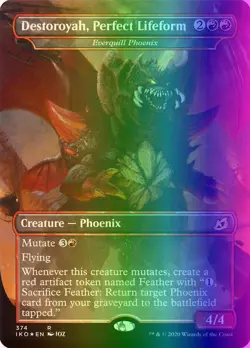 MTG Everquill Phoenix (374/434) Ikoria Lair of Behemoths LP FOIL - Image 1