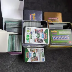 1000 + Pokemon TCG Code Cards From All Different Eras Plus 2 Metal Tins - Image 2
