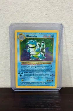 1999 Pokemon Shadowless Blastoise Holo Card 2/102 English MP Condition - Image 1